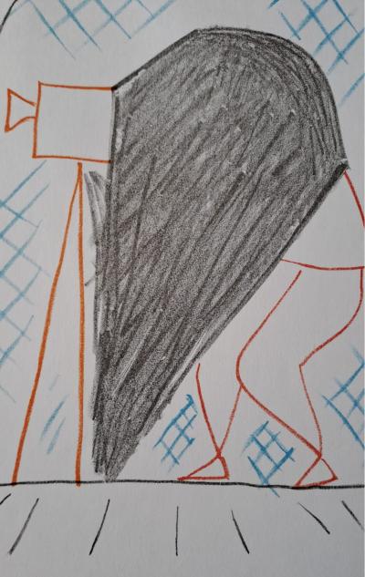 Jean Cocteau - Le photographe - Lithographie originale en couleur 2