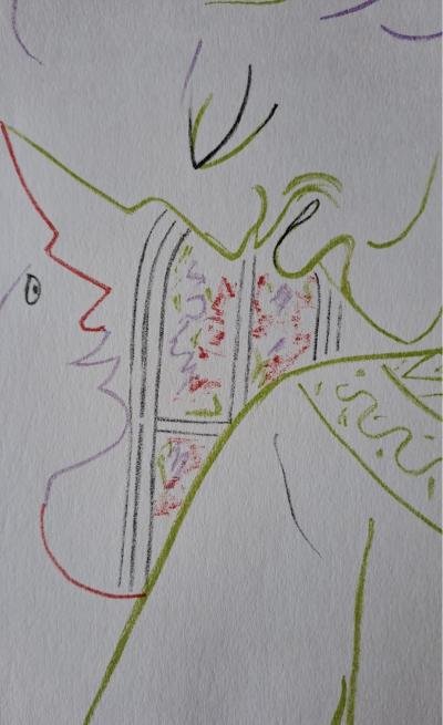 Jean Cocteau - L’homme en colère - Lithographie originale en couleur 2