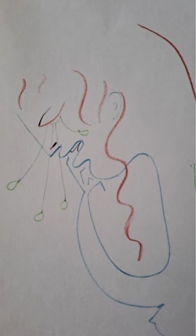 Jean Cocteau - L’homme qui pleure - Lithographie originale en couleur 2