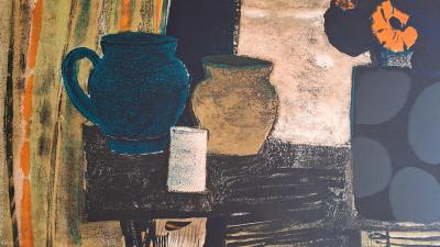 René Genis - Nature morte à la cruche bleue - Lithographie originale, signée, EA 2