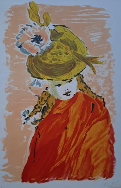 Marcel Vertès - Femme au chapeau de paille - Lithographie originale,  signée et numérotée 2