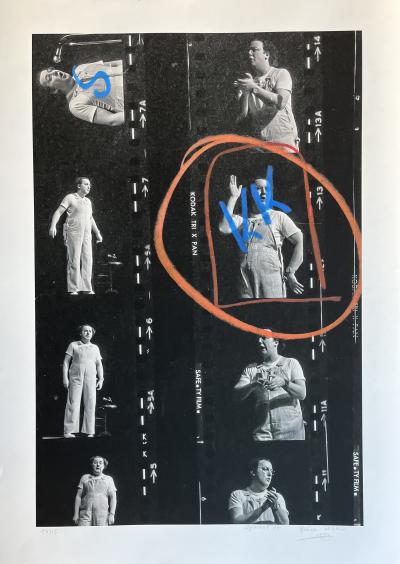 COLUCHE - Photo signée, exemplaire numéroté 2