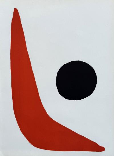 Alexander CALDER - Composition rouge et noire - Lithographie, 1965 2