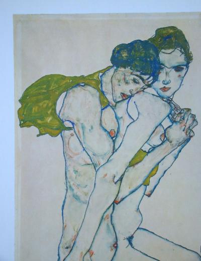 Egon SCHIELE (after), Freundschaft, 1973 - Offset lithograph signed and dated 2