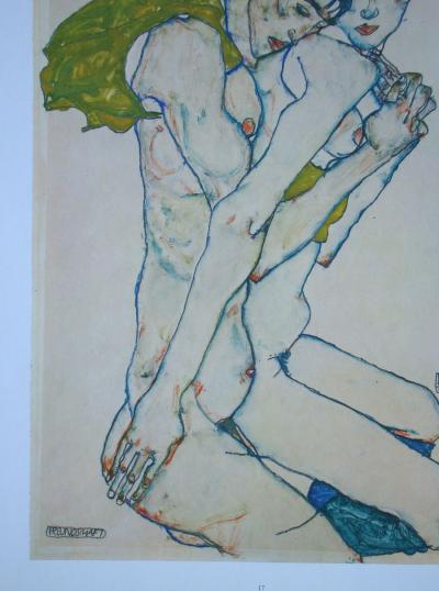 Egon SCHIELE (after), Freundschaft, 1973 - Offset lithograph signed and dated 2