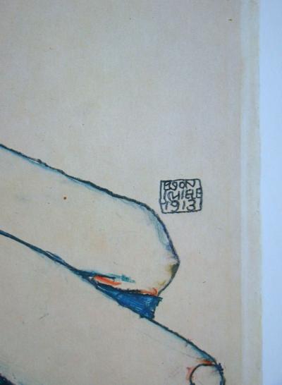 Egon SCHIELE (after), Freundschaft, 1973 - Offset lithograph signed and dated 2
