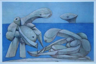 Pablo PICASSO (d’après) - Jeunes filles au bord de la mer, 1946 - Héliogravure signée 2