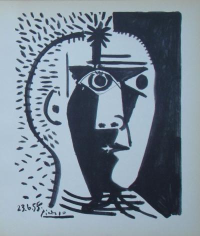 Pablo PICASSO (d'après) - Portrait, 1957 - Photographie offset 2