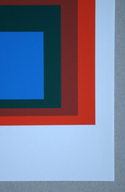 Josef ALBERS - Hommage au carré - Bleu avec vert foncé et 2 rouges, 1971 - Sérigraphie originale 2