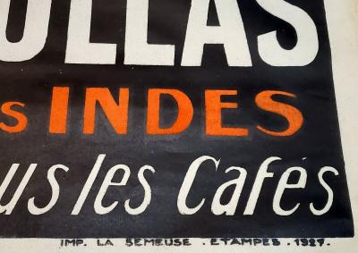 Affiche originale Café Collas, Perles des Indes, lithographie, 1927 2