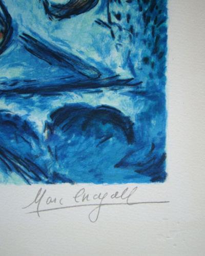 Marc CHAGALL (after) - Lovers over Paris, 1985 - Limited edition lithograph signed 2