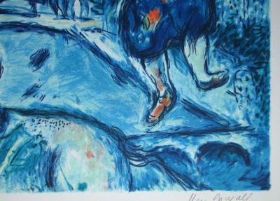 Marc CHAGALL (after) - Lovers over Paris, 1985 - Limited edition lithograph signed 2