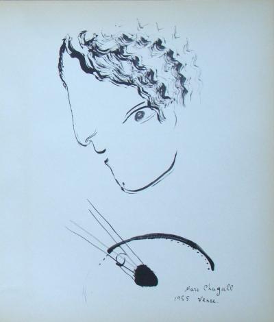 Marc CHAGALL (d’après) - Portrait, 1957 - Photographie offset 2