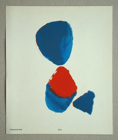 Nicolas DE STAËL (after) - Composition sans titre pour René Char, 1952 - Pochoir au gouache 2