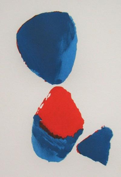 Nicolas DE STAËL (after) - Composition sans titre pour René Char, 1952 - Pochoir au gouache 2