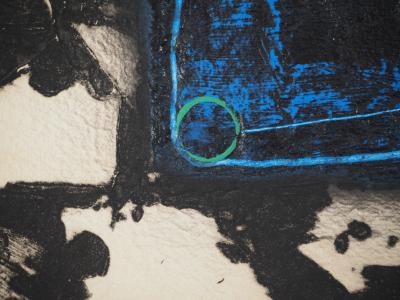 LIONEL: Composition in blue - Signed carborundum engraving 2