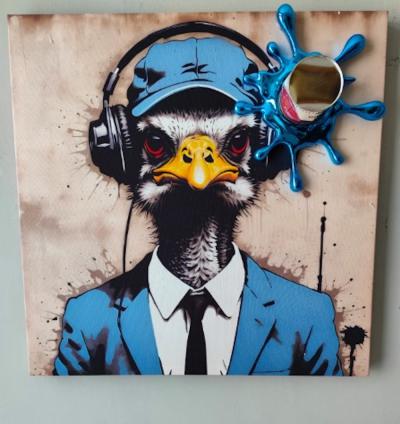 Sagrasse - Luxury Vandals DJ - Résine et poudre de marbre sur toile 2