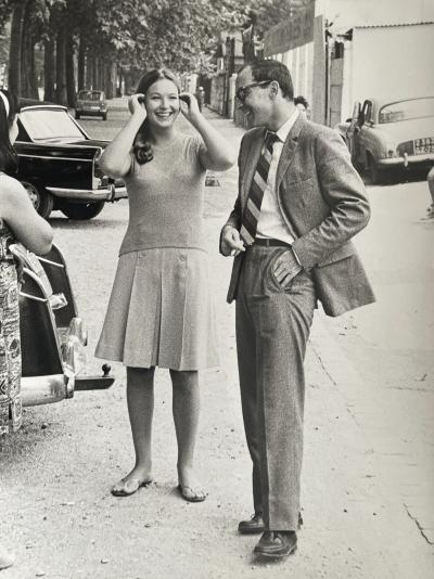 Anonyme - Marina Vlady & Jean Luc Godard 1966 - Tirage argentique
