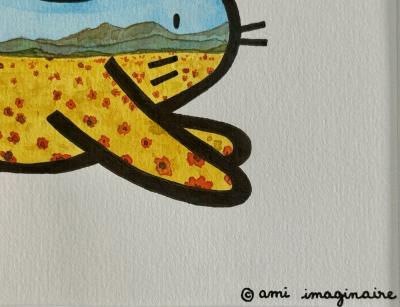 Ami Imaginaire - Lapinou - 2023 - Technique mixte  sur papier - Signé 2