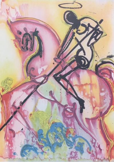 Salvador DALI (d’après) : Saint Georges, Lithographie signée, 500ex 2
