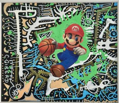 Christophe Girerd - Mario Bros - 2020 - Technique mixte sur papier - Signé 2