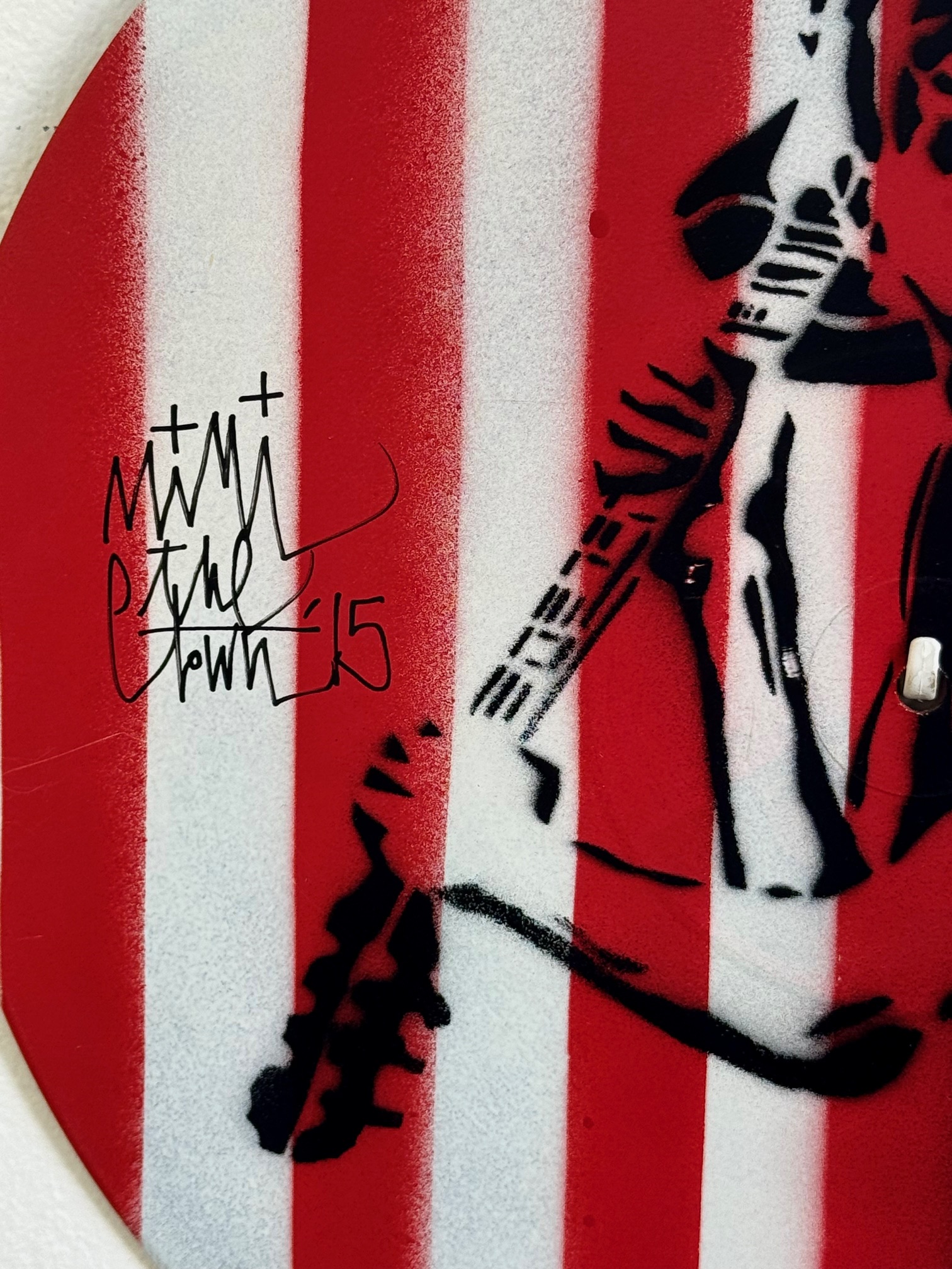 Mimi the clown - photo de profil, 2015 - Pochoir sur disque vinyle