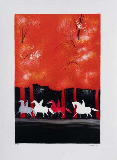 Serge LASSUS : Promenade en été, Lithographie originale signée 2