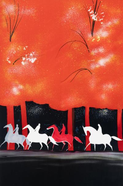 Serge LASSUS : Promenade en été, Lithographie originale signée 2