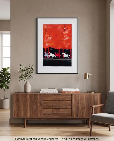 Serge LASSUS : Promenade en été, Lithographie originale signée 2