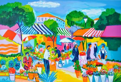 Jean-Claude PICOT : Marché Provençal, LITHOGRAPHIE originale signée, 250ex 2