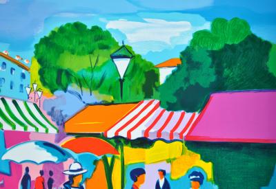 Jean-Claude PICOT : Marché Provençal, LITHOGRAPHIE originale signée, 250ex 2