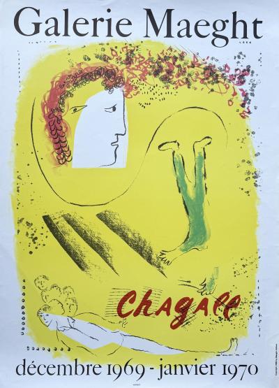Marc CHAGALL - Le fond jaune, 1969 - Lithographie originale 2