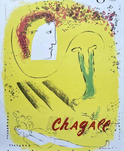 Marc CHAGALL - Le fond jaune, 1969 - Lithographie originale 2