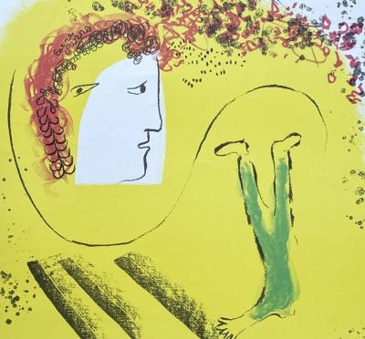 Marc CHAGALL - Le fond jaune, 1969 - Lithographie originale 2