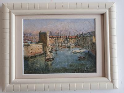Vieux-Port de Marseille  vers 1930 huile sur bois 2