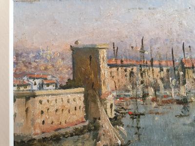 Vieux-Port de Marseille  vers 1930 huile sur bois 2
