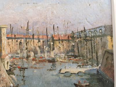 Vieux-Port de Marseille  vers 1930 huile sur bois 2