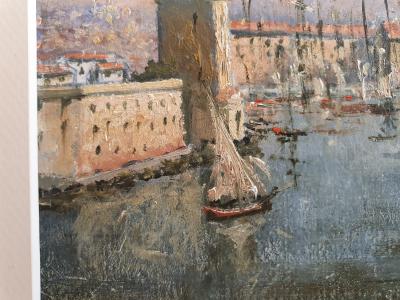Vieux-Port de Marseille  vers 1930 huile sur bois 2