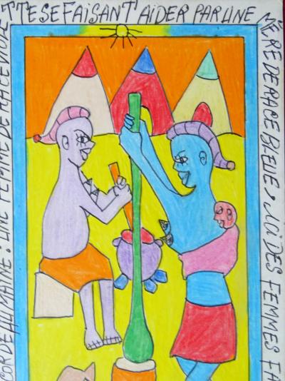 Frédéric Bruly Bouabré - Drawing, 2008 - Ink and colour pencils 2