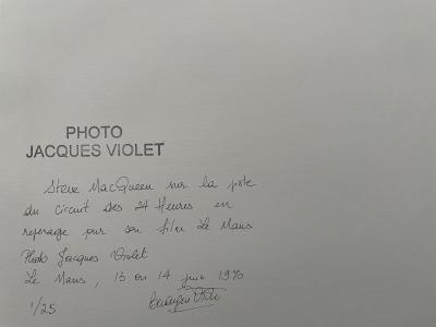 Jacques Violet -Steve MacQueen le Mans 1970 - Tirage argentique 2
