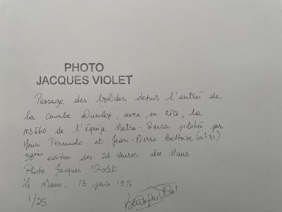 Jacques Violet - Passages des bolides 24h du Mans 1970 - Tirage argentique 2