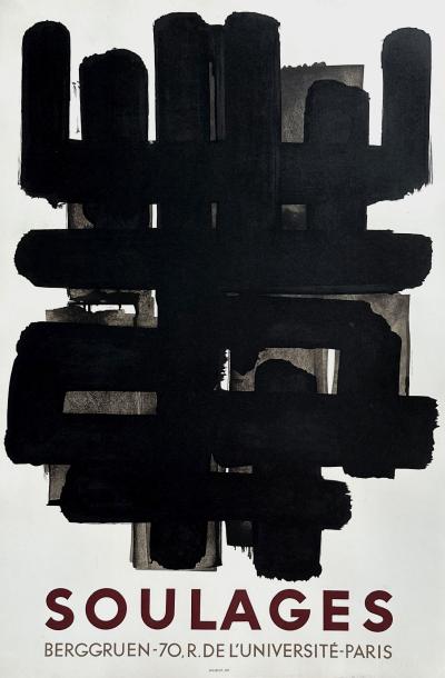 Pierre SOULAGES - Lithographie n°3, 1958 - Lithographie originale Mourlot
