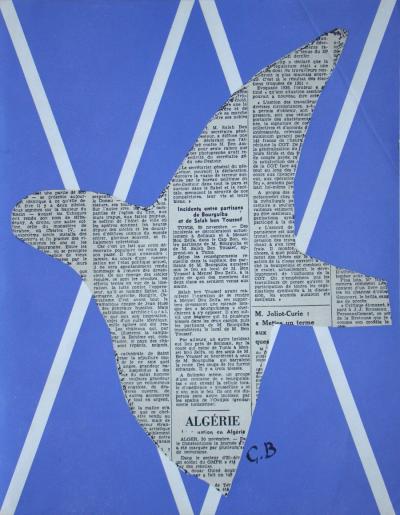 Georges BRAQUE (after) - Papier collé, 1956 - Serigraphy monogrammed 2
