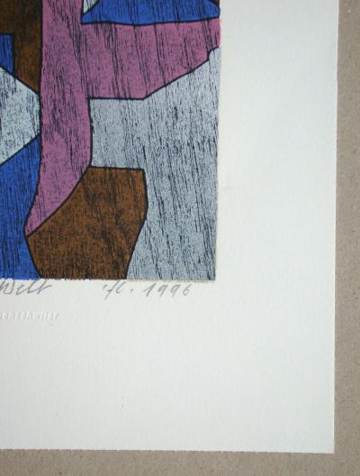 Franz EGGENSCHWILER - Offene Welt, 1996 - Gravure sur bois originale signée à la main 2