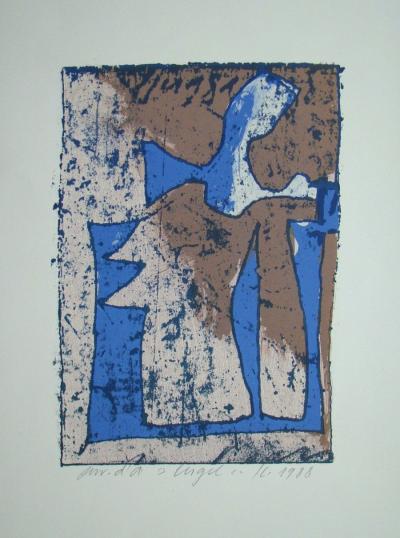 Franz EGGENSCHWILER - Engel, 1988 - Gravure sur bois originale signée à la main 2
