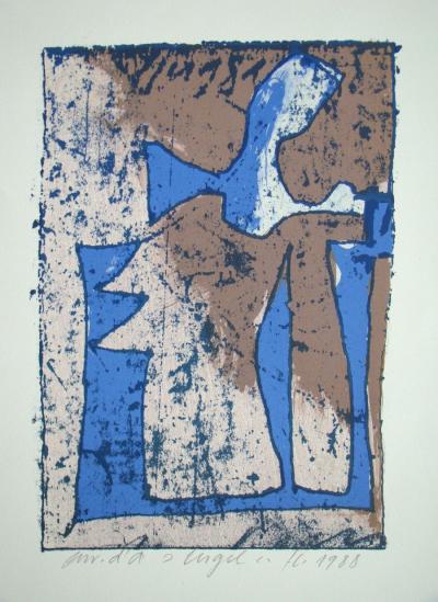 Franz EGGENSCHWILER - Engel, 1988 - Gravure sur bois originale signée à la main 2