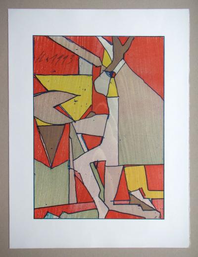Franz EGGENSCHWILER - Baummann, 1993 - Original woodcut monogrammed 2