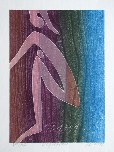 Franz EGGENSCHWILER - Vogelfrau, 1992 - Gravure sur bois originale signée à la main 2