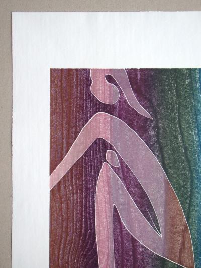 Franz EGGENSCHWILER - Vogelfrau, 1992 - Gravure sur bois originale signée à la main 2