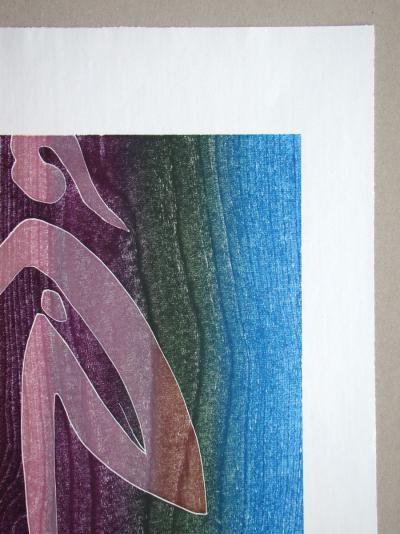 Franz EGGENSCHWILER - Vogelfrau, 1992 - Gravure sur bois originale signée à la main 2